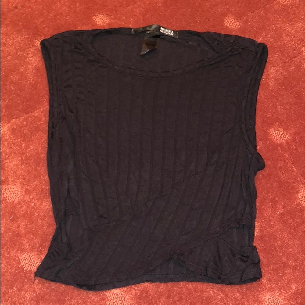 Black Cut Out Crop Top